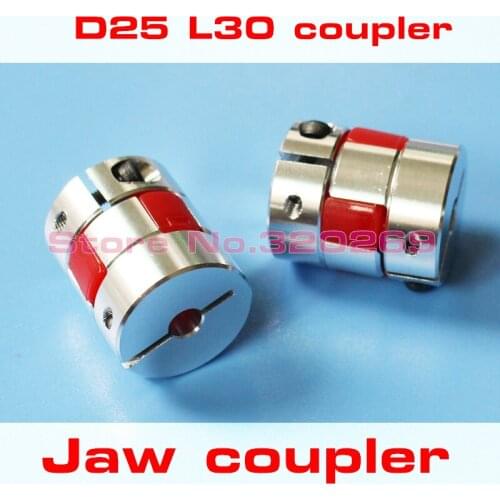 5pcs shaft coupling Flexible Jaw spider plum coupler D25 L30 4 5 6 6.35 1/4 .25 7 8 9 9.525 10 11 12 12.7mm .5 1/2 inch