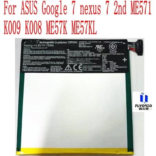 100% Brand New Original High Quality 3950mAh C11P1303 Battery For ASUS Google 7 nexus 7 2nd ME571 K009 K008 ME57K ME57KL tablet
