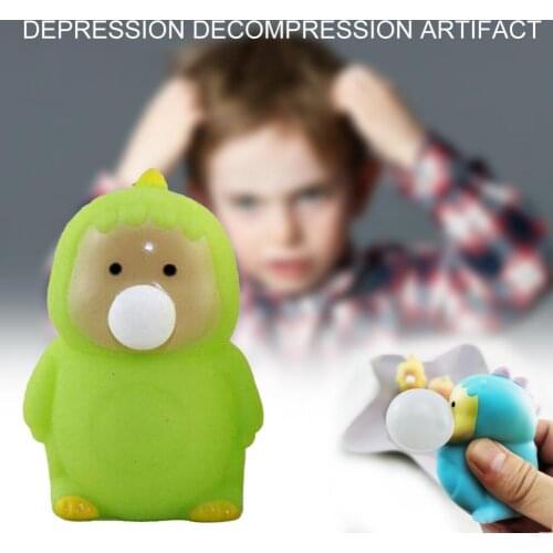 Anti-stress Toy Delicate Craft Elastic PVC Dinosaur Blow Bubble Stress Release Ball for Relaxing Stress Release Ball for Relaxin