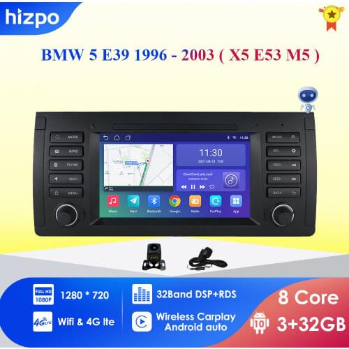 1 DIN Android 10 Autoradio for BMW X5 E53 E39 Car Audio Navigation Multimedia Dvd Radio Tape Recorder No 2din 2 DIN Carplay WIFI