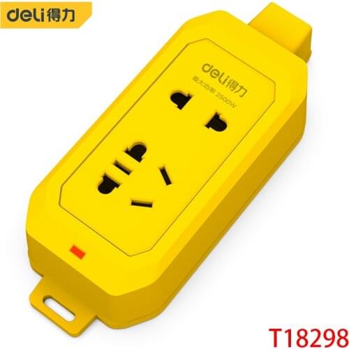 Deli T18298 One Combination Hole, One Double Hole Protection Door Design Flame-Retardant PP Material Prevent Electric Shock