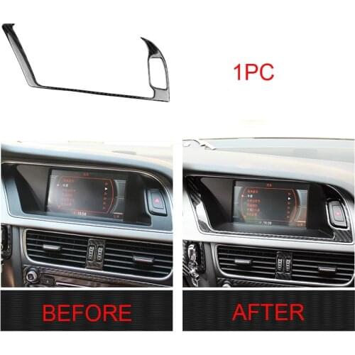 For Audi A4L 2009-2016 1PC Carbon Fiber Car Dashboard Decoration Central Control Cover Trim Molding Car Styling Accessories