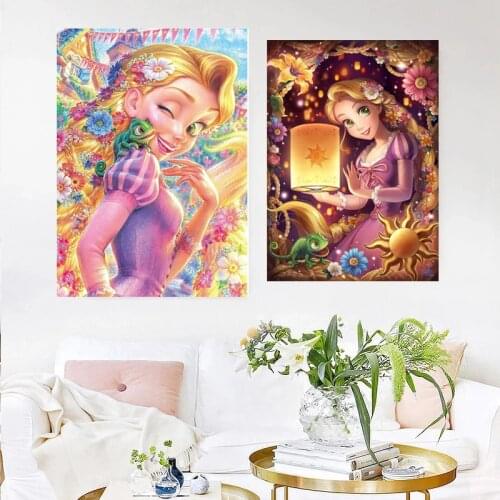 Disney Princess Canvas Painting Alice in Wonderland Cartoon Girl Wall Art Nordic Posters And Prints Pictures Living Home Decor