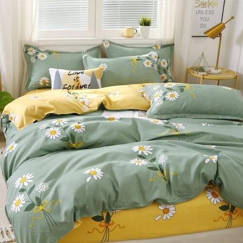 Whole cotton wool four-piece dormitory students three sets of aloe cotton bedding gifts bedsheet set cute bed sheets