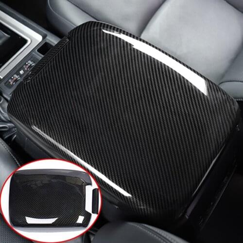 2pcs For Toyota Land Cruiser Prado FJ150 2010-2021 ABS Carbon fiber Central Console Armrest Box Cover Trim Car Styling