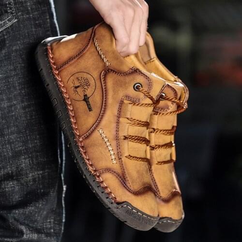 Hot Sale Mens Boots Winter Mens Ankle Boots Leather Mens Boots Warm Fur Snow Boots Outdoor Autumn Men Motorcycle Boots 47 48