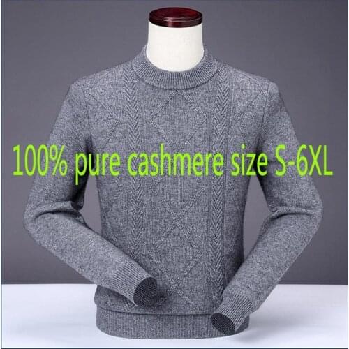 New Arrival Fashion High Quality Winter 100% Pure Cashmere Men Sweater Casual Mock Neck Thick Pullovers Plus Size S-4XL 5XL 6XL