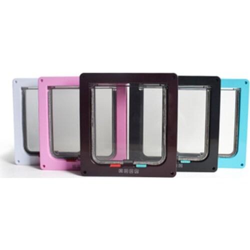 New Dog Cat Flap Door Set Puppy Enter Freely Kennel Kitten Security Intelligent Control Gate Small Animal Tunnel Pet Accessories