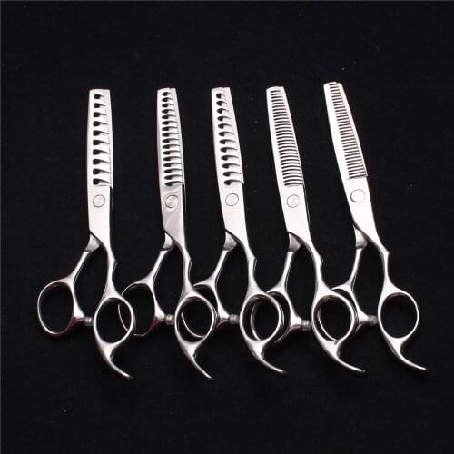 6" 17cm Japan 440C Customized Logo Barber Shop Thinning Scissors Barber Scissors Professional Hair Scissors Polishing Hair C2008