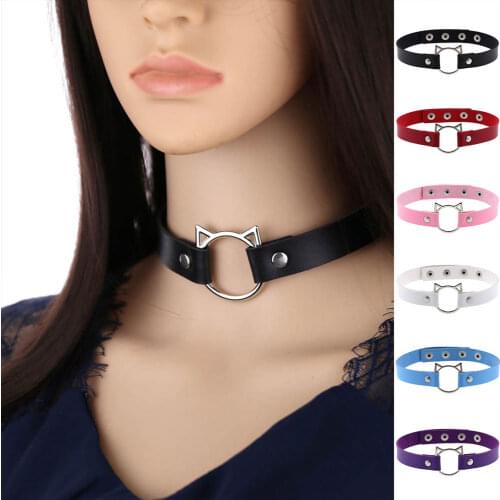 B.CYQZ Harajuku Necklace Letter Leather Neck Jewelry for Choker Lady Collares Accessories Belt Body Sexy Gothic Punk Rivet