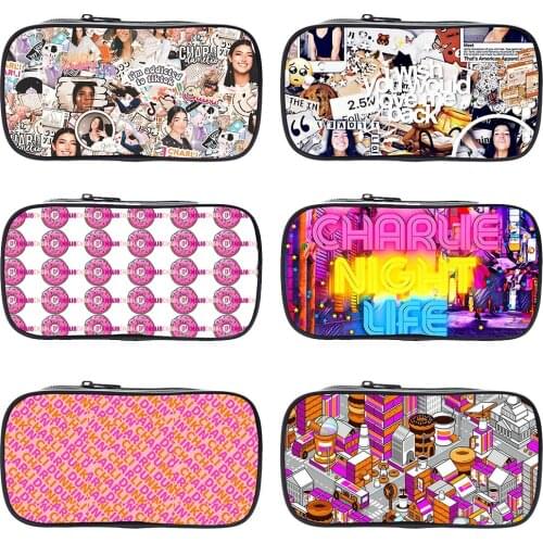 Charli Damelio Pencil Case Large Capacity Multifunction Zipper Pen Bag Students Pencil Cases Boy Girl Stationery Pencil Box