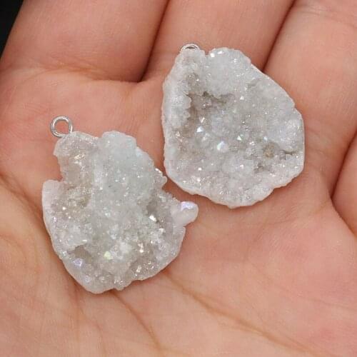 Natural stone pendant irregular white Agates pendant necklace for DIY jewelry best birthday gift size 20x25-23x30mm