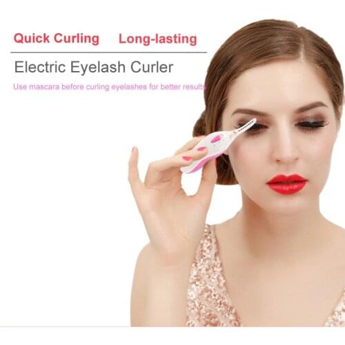 Portable Mini Electric Eyelash Curler Pen 30 Second Fast Heated Refill Long-Lasting Eye Makeup Tool Beauty Gift for Women