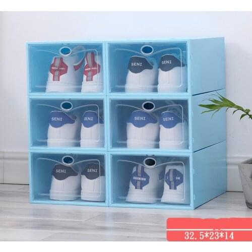 PP Thickened Storage Box Double Frame Plastic Dustproof Clamshell Shoe Frame Shoe Box Shoe Cabinet Transparent 1PCS