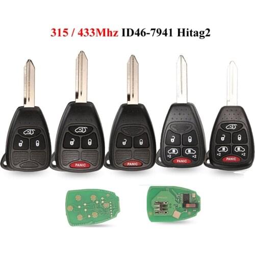 Jingyuqin 315/433Mhz ID46 Remote Car Key Transmite for Dodge RAM JEEP Commander Compass Grand Cherokee Liberty Wrangler Chrysler