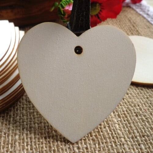 25pcs Heart Shape Blank Wooden Gift Tags, Birthday Party Wedding Favor Gift Tags, Price Label Party Hang Tags