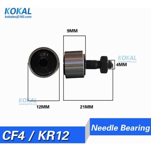 [CF4]1PCS CF4 KR12 KRV12 Rollers Bearing Mayitr Cam Follower Needle Roller Stud Type Track Bearings 4mm Bolt M4*12mm