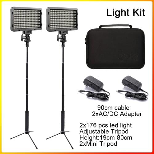 LED Video Light with Adjustable Tripod Stand for Tabletop Low-Angle Shooting Zoom Conference Lighting Game Streaming YouTube