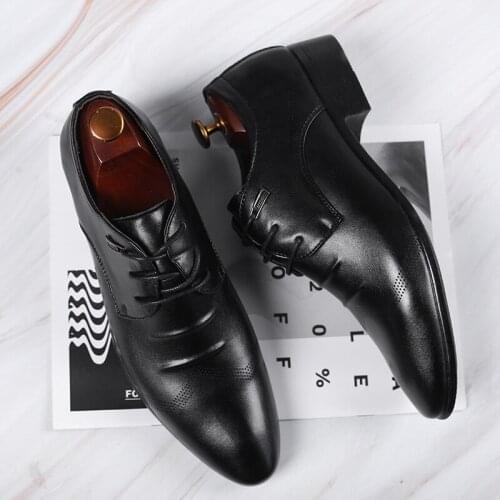 Fashion Slip On Men Dress Shoes Men Oxfords Fashion Business Dress Men Shoes New Classic Leather MenS Suits Shoes rty6