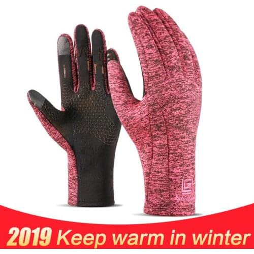 Spring Winter Waterproof Gloves Touch Screen Anti-Slip Zipper Mitten Men Women Riding Skiing Warm Fluff Comfortable Glove Unisex