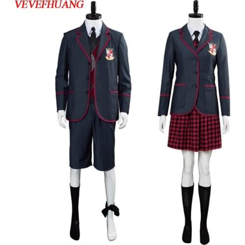 VEVEFHUANG Kосплей The Umbrella Academy Girls School Uniform Vanya Allison Cosplay Costume Halloween Carnival Xmas Party Suits