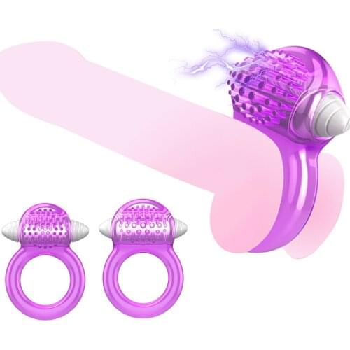 Vibrating Penis Rings For Male Chastity Device Delay Ejaculation Sex Toys for Men Clitoris Stimulate Vibrators Cock Ring SexShop