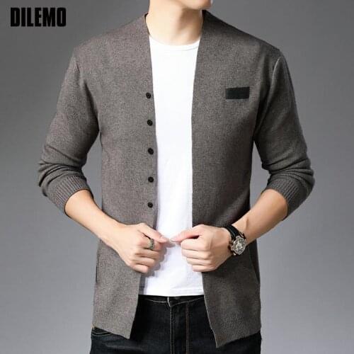 Top Quality New Autum Brand Fashion Slim Fit Knit Cardigan Men Japanese Sweater Woolen Casual Coats Jacket Mens Clothes 2021