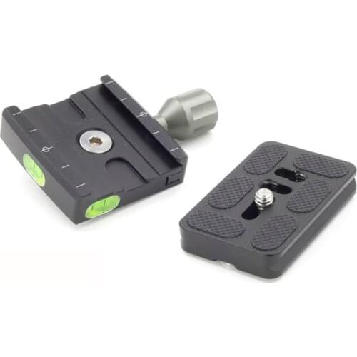 XILETU QR-50 Adapter Plate Square Clamp with Gradienter for Quick Release Plate for Tripod Ball Head