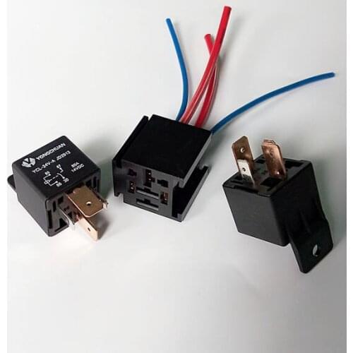 YCL-24V/12V-A wide pin 4pin 12/24VDC 80A automotive relay with relay socket for Car modification