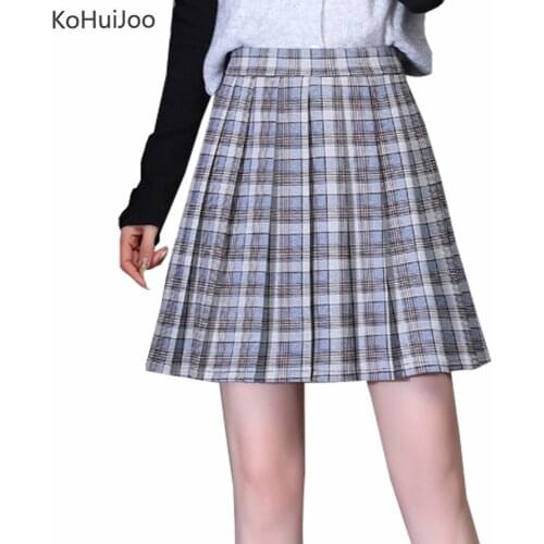 Short Plaid Skirt Womens 2021 Autumn Winter New College High Waist Preppy Style Plus Size Mini Skirts Japanese School Uniform