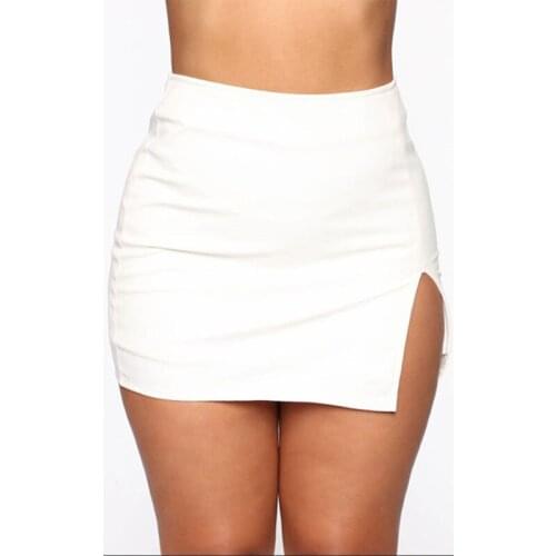 Skirts Womens 2021 Summer Skirts Front Split Package Hips Mini Skirt Retro Women High Waist Short A Line Skirts Faldas