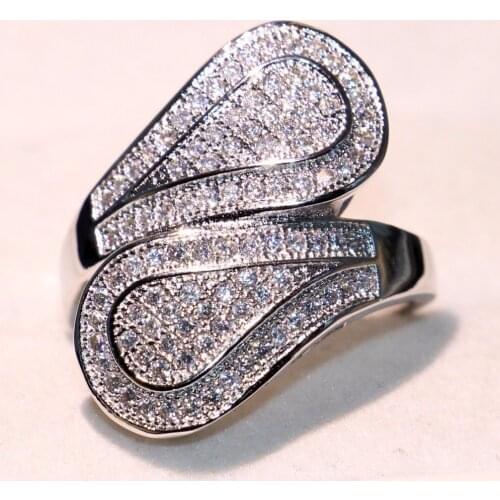 2018 New Arrival Leaf Band Ring For Women Luxury Jewelry Pave Full Cubic Zirconia CZ 925 Silver Fill Female Wedding Finger Ring