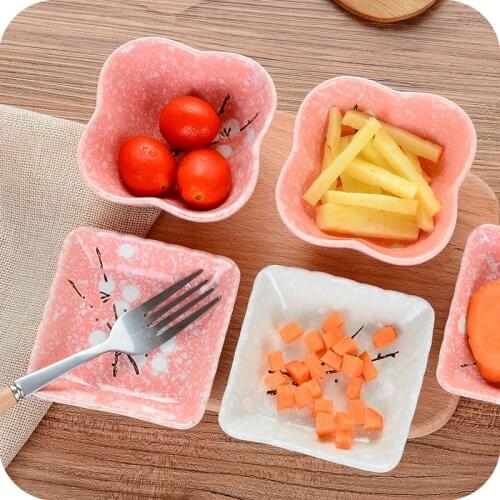 1pc Plum Pattern Ceramic Small Dishes Sauce Dish Kitchen Dishes Tableware