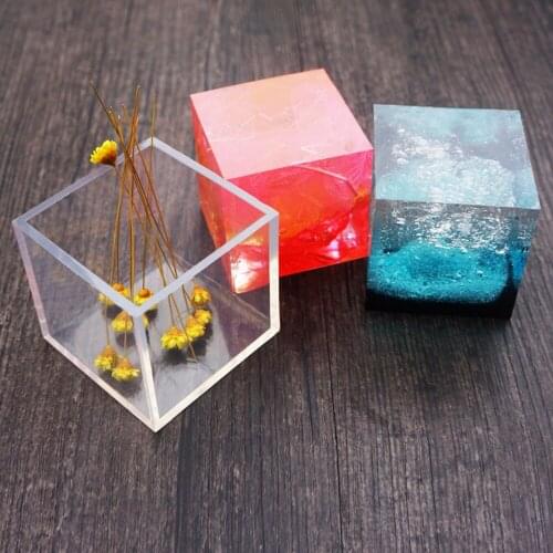 1 Piece DIY Crystal Jewelry Mold Pendant Cube Silicone Ornaments Resin Crafts Tool