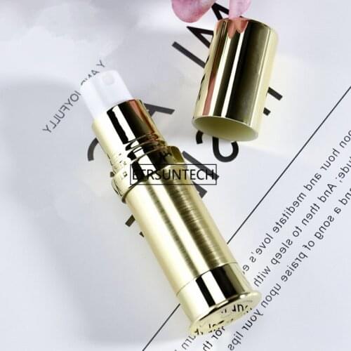 100pcs 5ML 10ML airless spray bottle with silver gold for serum foundation lotion cosmetics packing F3376