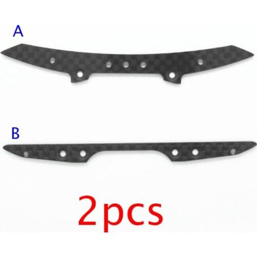 2Pcs 1.5mm Carbon Fiber Anti-hang Plate Machete Shape 15495/95088 Modify Part for Tamiya Mini 4WD Racing Car Model