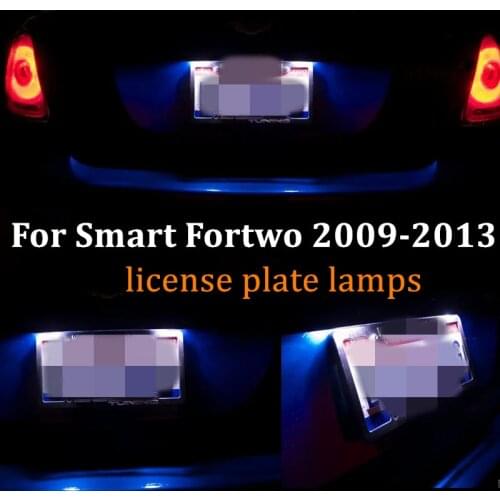 2x Error free LED License Number Plate Light lamps for Smart Fortwo 2009-2013 car led light accessories bulbs