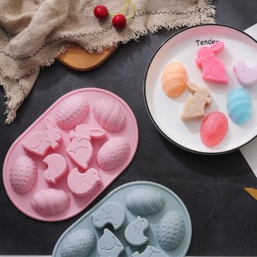 3D Rabbit Easter Bunny Silicone Mold Mousse Dessert Mold Cake Decorating Tools Baking Candy Chocolate Easter Eggs Mould