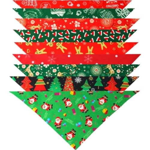 50pcs Christmas Pet Accessories Santa Christmas Dog Bandanas Pet Dog Scarf Large Dog Bandana Scarf Pet Product