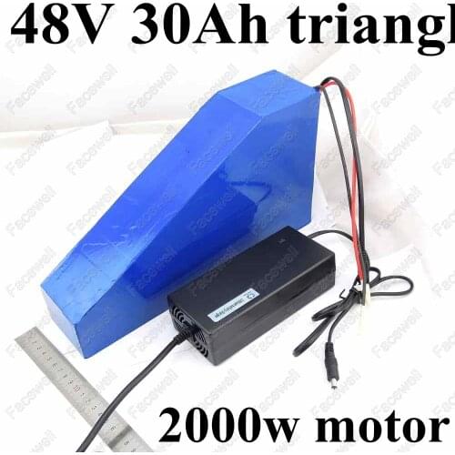 Power 48v 30ah battery li ion 30ah cell bateria 48v 30ah triangulo 45A BMS for 48v 1500w 2000w motor ebike scooter kit + charger