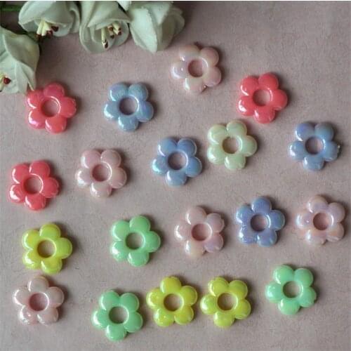 18mm Acrylic Wholesale Flower Shape Beads with Hole Candy Multicolored Beads Beading DIY Jewelry Making Needlework Accessories