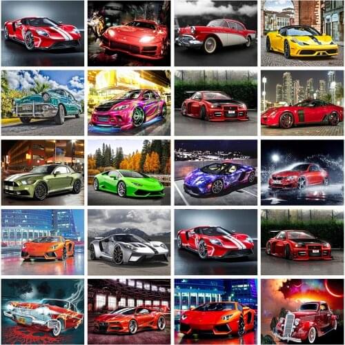 5D Diamond Painting Sports Car Scenery Diamond Embroidery Picture Of Rhinestone Mosaic Art Cross Stitch Kit Diamond Painting Car