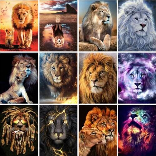 Diamond Painting 5D Lion Rhinestones Art Diamond Embroidery Diamond Mosaic Cross Stitch Animals Handwork Gift Home Decor