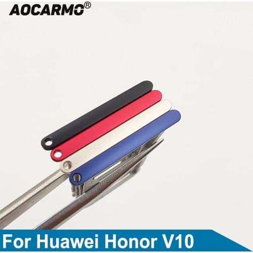 Aocarmo Black/Red/Blue/Gold SD MicroSD Holder Nano Sim Card Tray Slot For Huawei Honor V10 BKL-AL20
