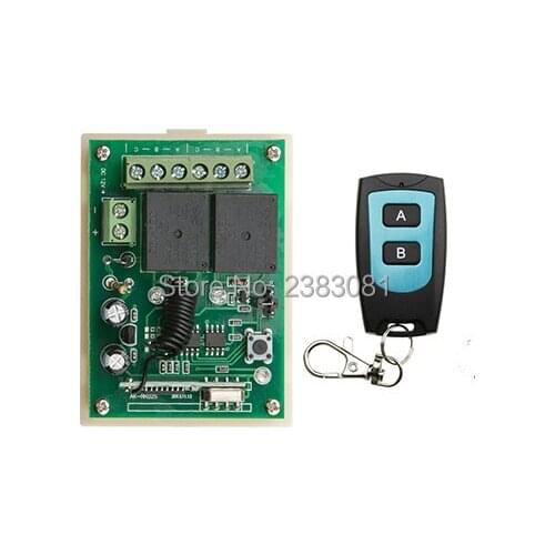 DC12V 2CH RF Wireless Remote Control System teleswitch Transmitter and receiver universal gate remote control radio receiver