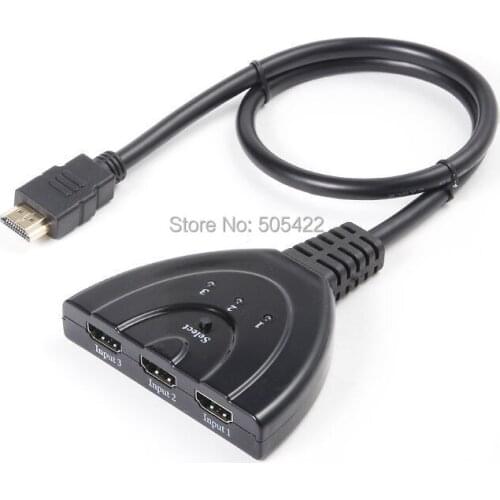 For DVD HDTV 3 Port 1080P 3D HDMI AUTO Switch Switcher Splitter Hub with Cable
