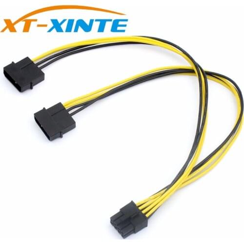 CPU Dual Large 4Pin to 8Pin Power Extension Cable Motherbooard 8Pin Adapter Extender Power Supply Splitter Cable Cord 18AWG 20cm