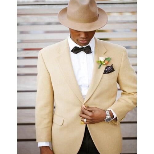 Fad Latest Coat Pant Designs Champagne Beach Wedding Suits for Men Terno Slim Fit Groom Blazer Custom 2 Piece Tuxedo Masculino