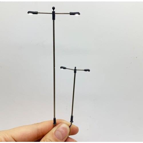 2/PCS HO N Scale Model Railway Train Lamp Post Street Lights LED 3V Modern Style Boulevard/Highway/Parking Area Lights/Layout