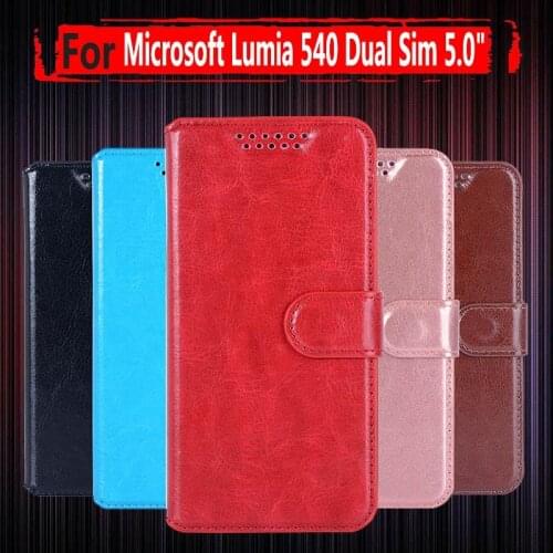 Hot Sale ! Luxury PU Leather Flip Case For Nokia Microsoft Lumia 540 Wallet Stand Leather Case Cover On Nokia 540